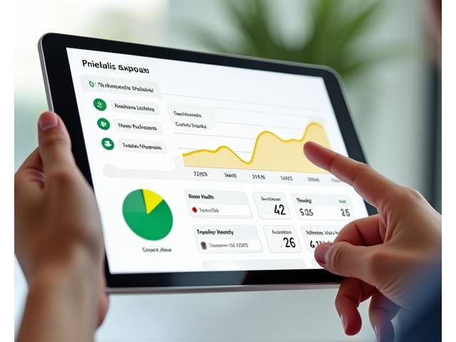 Gráfico digital interactivo mostrando un análisis de riesgo de salud personalizado con iconos y colores contrastantes para datos de estilo de vida.